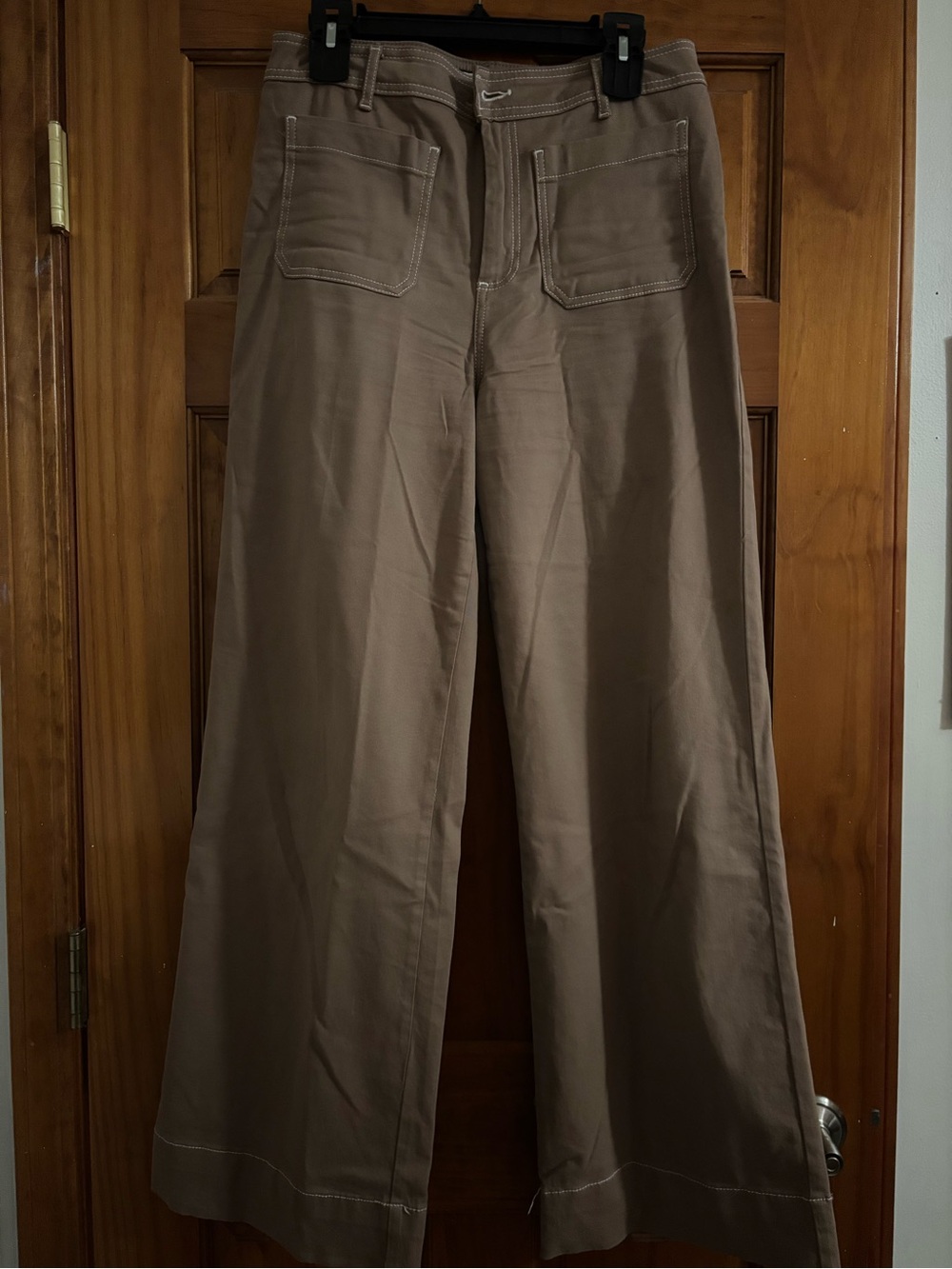 bagatelle Wide-Leg Chino Pants in Taupe